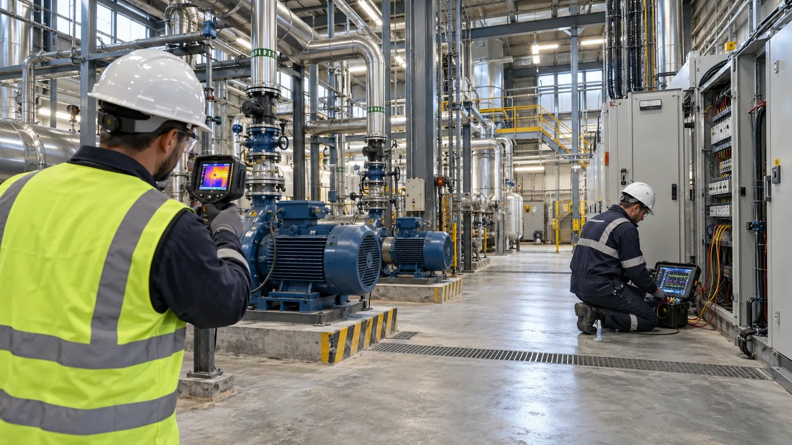 Diagnostic énergétique industriel : thermographie des moteurs et mesure sur armoire électrique