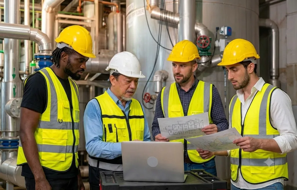 Équipe JAS sur installation industrielle